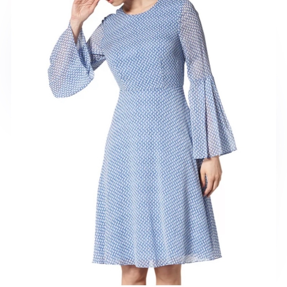 L.K. Bennett Blue Patterned Dress